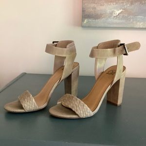Suede tan heels